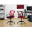 Chaise de bureau ergonomique en filet rouge avec hauteur réglable, pivotant et accoudoirs pour les espaces de travail modernes