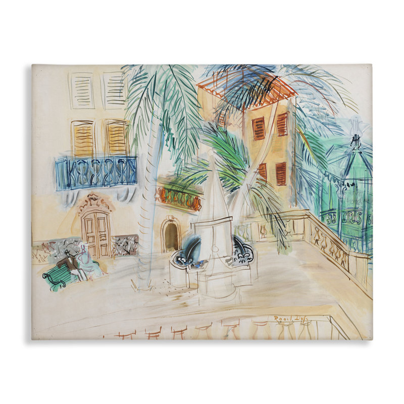 «Couple Sur Un Banc Dufy», art mural classique sur toile par one1000paintings, H 36 po x l 48 po