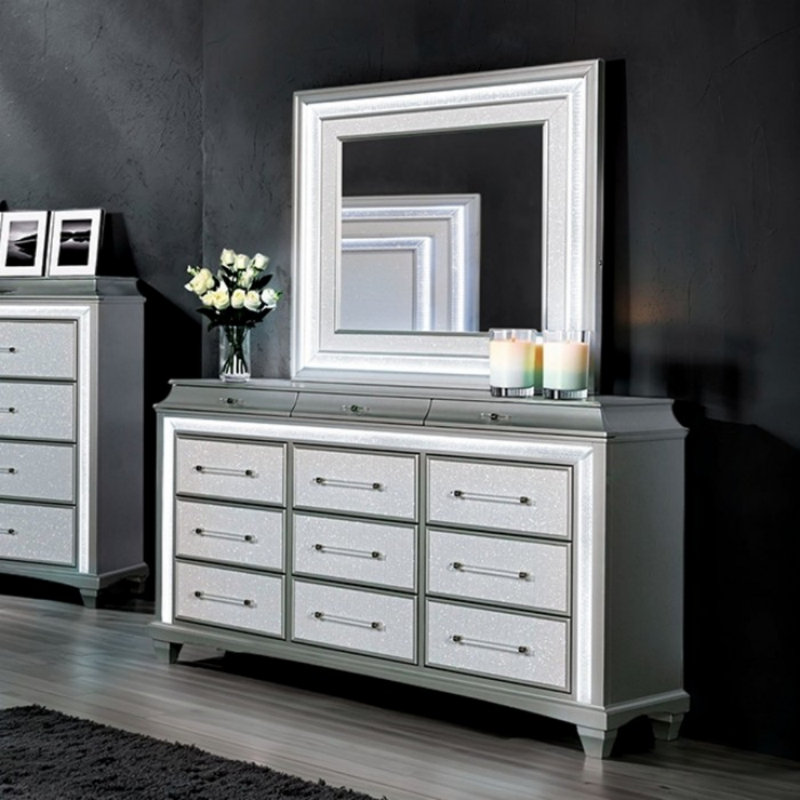 Commode 12 tiroirs avec miroir à DEL Shupe