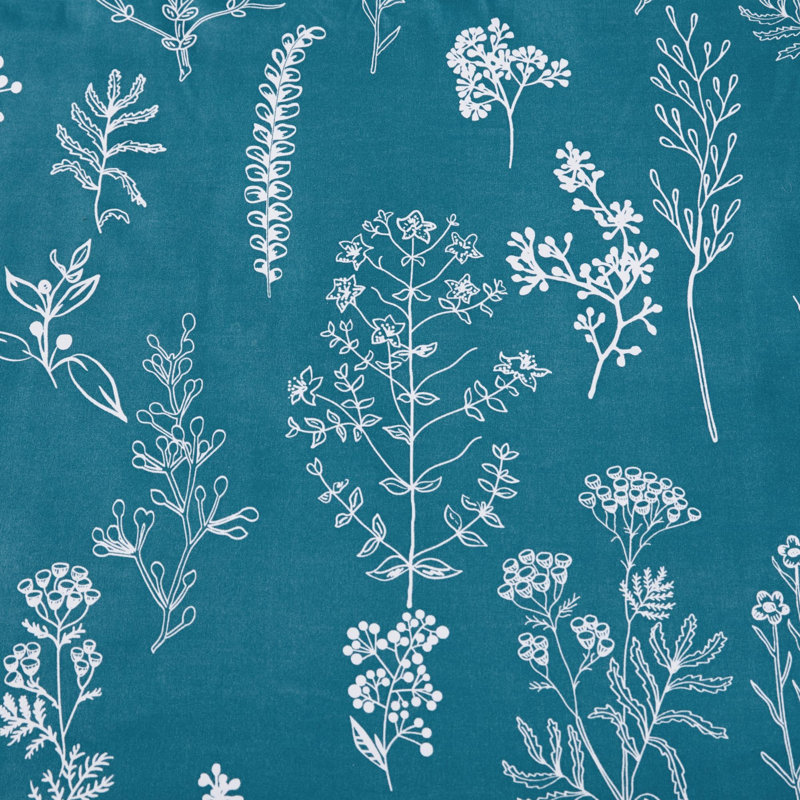 Ensemble d'édredon réversible à motif floral Best vendeur, 89 g / m², Bleu sarcelle, Lit double