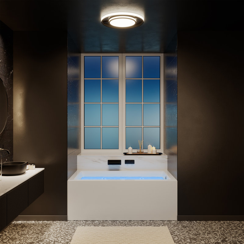Baignoire à balné rectangulaire Avancer 60 po x 36 po avec vidange à droite et tablier