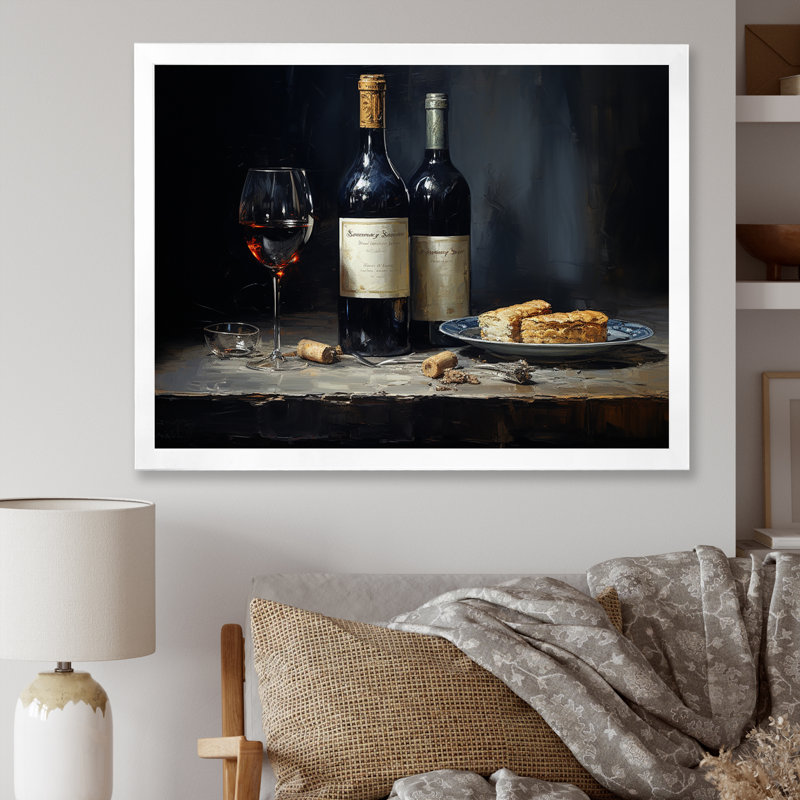 Sommeliers "sélection I" sur toile, Cadre simple blanc, H 34 po x l 44 po x P 1,5 po
