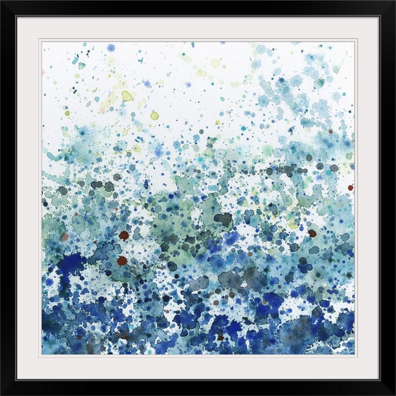 «Speckled Sea II» par Megan Meagher, reproduction d'art, H 38 po x l 38 po x P 1 po, Cadre noir