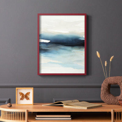 «Waves II», reproduction encadrée - bois massif