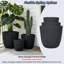 Ensemble de pots de fleurs 3 pièces à texture craquelée avec trous de drainage pour patio -994305957