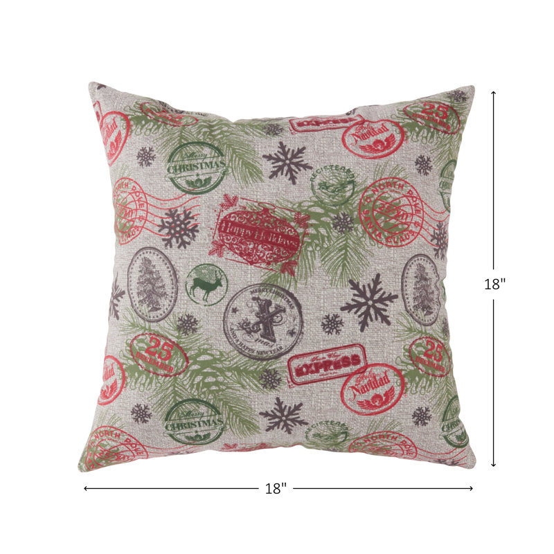 Holiday Workshop Print 18" Square Cotton Throw Pillow