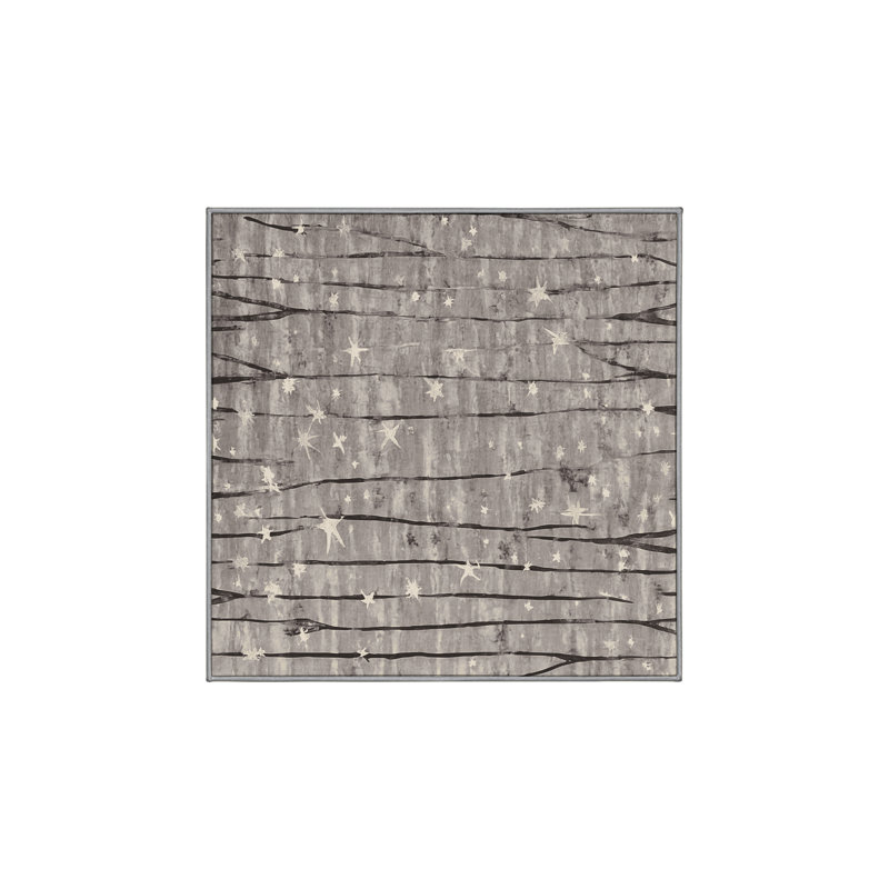 Tapis gris lavable à la machine, Carré 4 pi