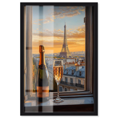 Classy Drink in Paris Shadowbox Print Bar Cart Art by Art Remedy