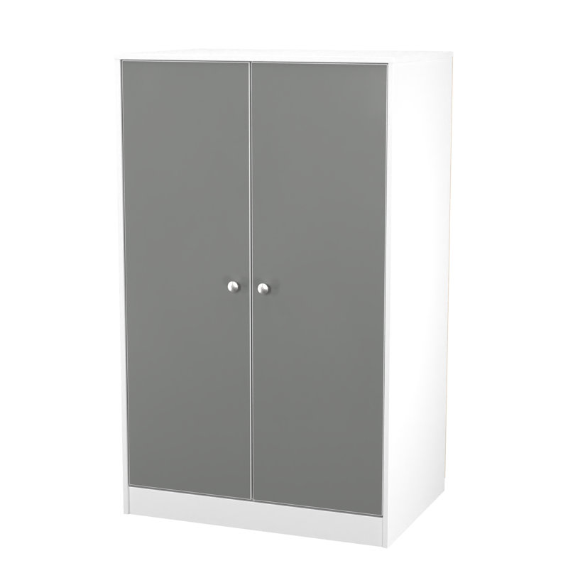 Bhargavi Manufactured Wood Wardrobe, Uniform Grey/White