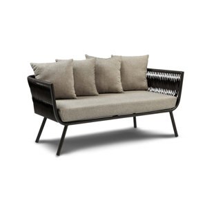Verona 64'' Wide Reversible Powder Coated Aluminum Loveseat with Cushions