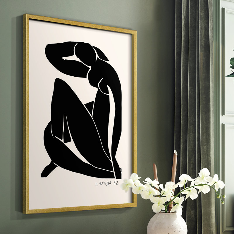 Matisse CCVII, reproduction encadrée - bois massif, Or, H 28 po x l 22 po