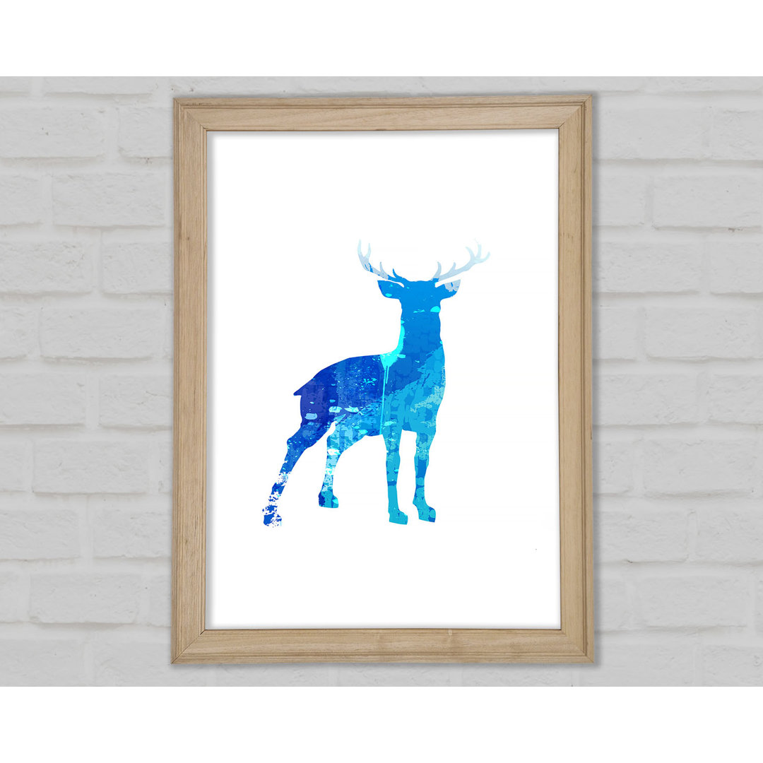 Gerahmtes Bild Blue Stag