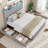 Bed Frame With 50.8" Tall Headboard, Platform Velvet Upholstered Bed Frame With 4 Storage Drawers-1686907604-1686907606