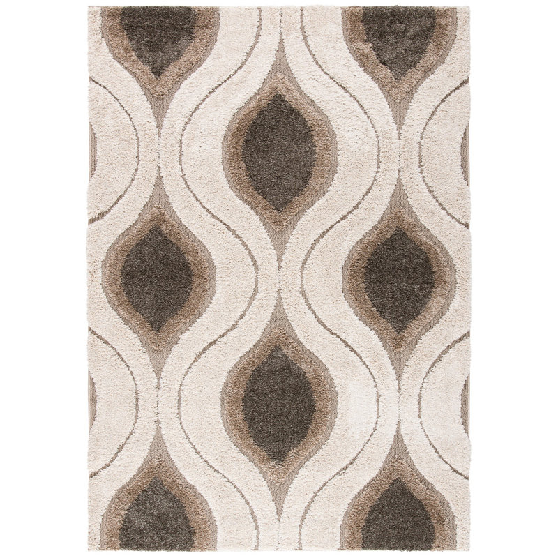 Tapis crème à motif géométrique Bryer, Rectangle 8 pi x 10 pi