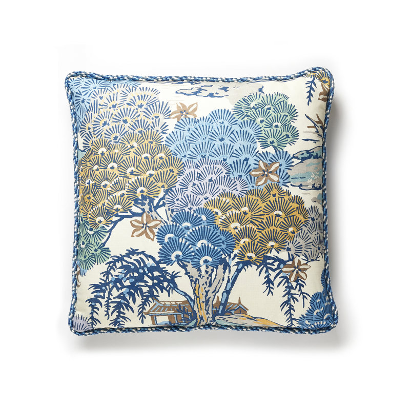 Pacifica Linen Square Pillow Cover & Insert, Blue Ridge