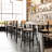 Commercial Metal Barstool with Wood Seat and Boomerang Back-85712095