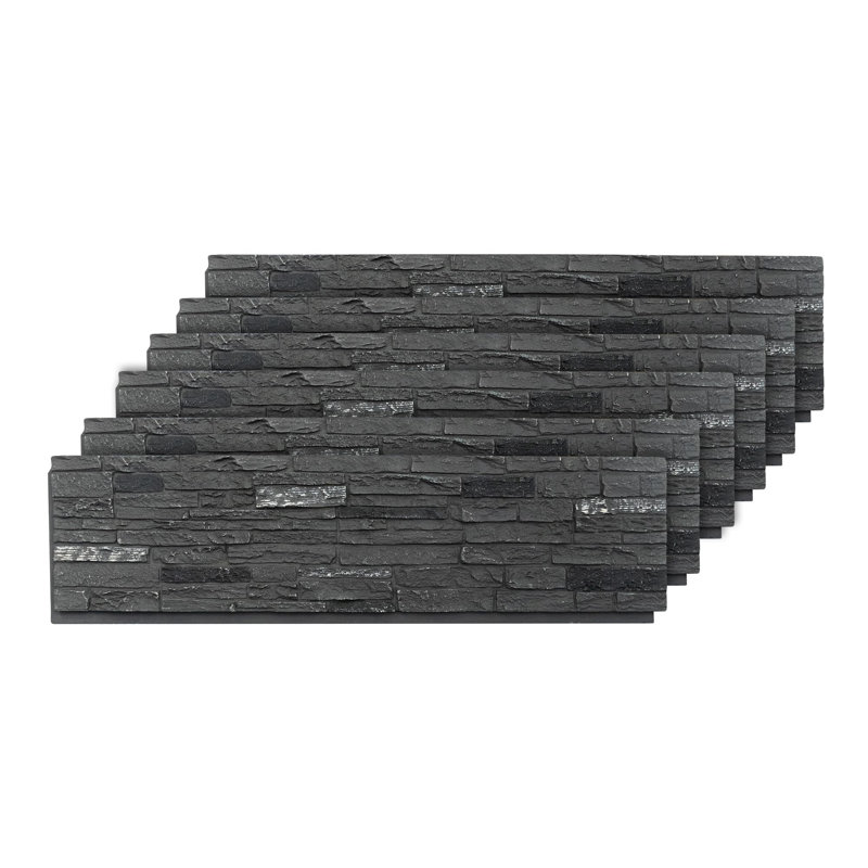 Faux Stone Wall Covering Panels for Interior and Exterior Decor Panels in Roman Stone (6 pack)