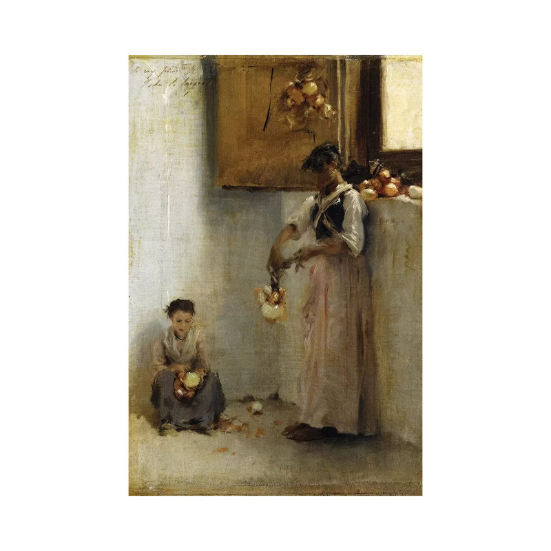 Stringing Onions, C.1882 by John Singer Sargent - Wrapped Canvas Gallery-Wrapped Canvas Giclée, 20.32 cm H x 30.48 cm W