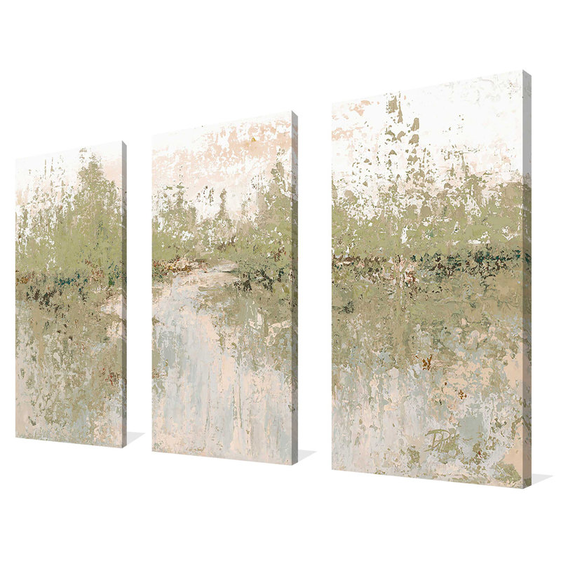 «Neutral Wild Fields», reproduction sur toile 3 pièces, H 32 po x l 48 po x P 1 po