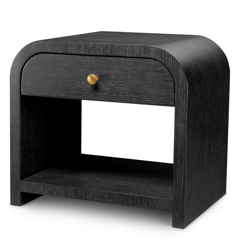 Nightstand Rhodes Oak Veneer, Charcoal Oak