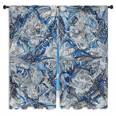 Intricate Window Curtains  Mandala Bohemian Boho Drapes - 2 Panels