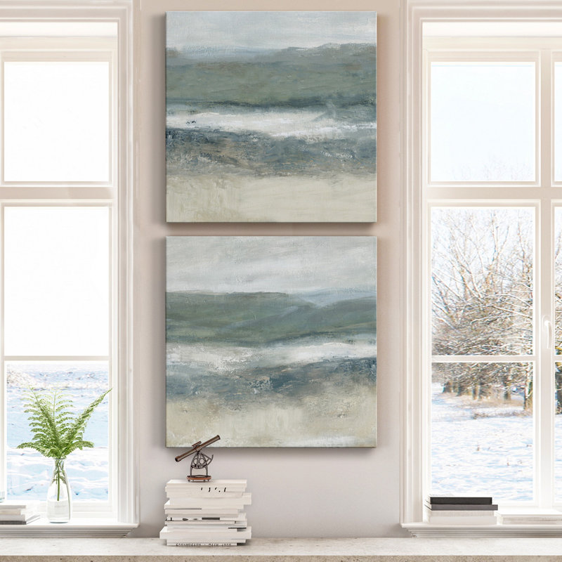 «Rolling Oceanside I», ensemble de 2 reproductions d'art sur toile tendue, H 16 po x l 32 po x P 1 po
