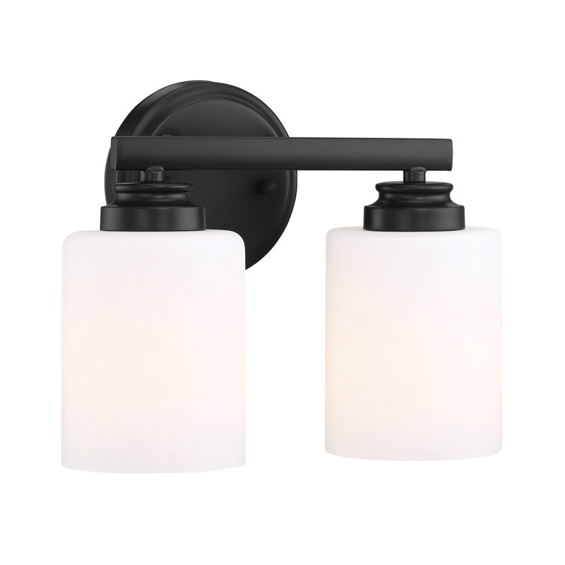 Berntraud 2 - Light Dimmable Vanity Light, White Frosted, Flat Black
