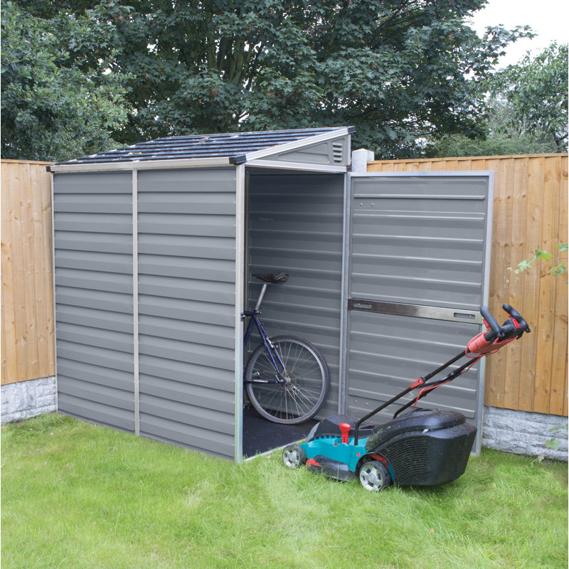 Palram - Canopia Skylight 4 Ft. W X 6 Ft. D Polycarbonate Lean-To Tool Shed, Dark Grey, Dark Gray