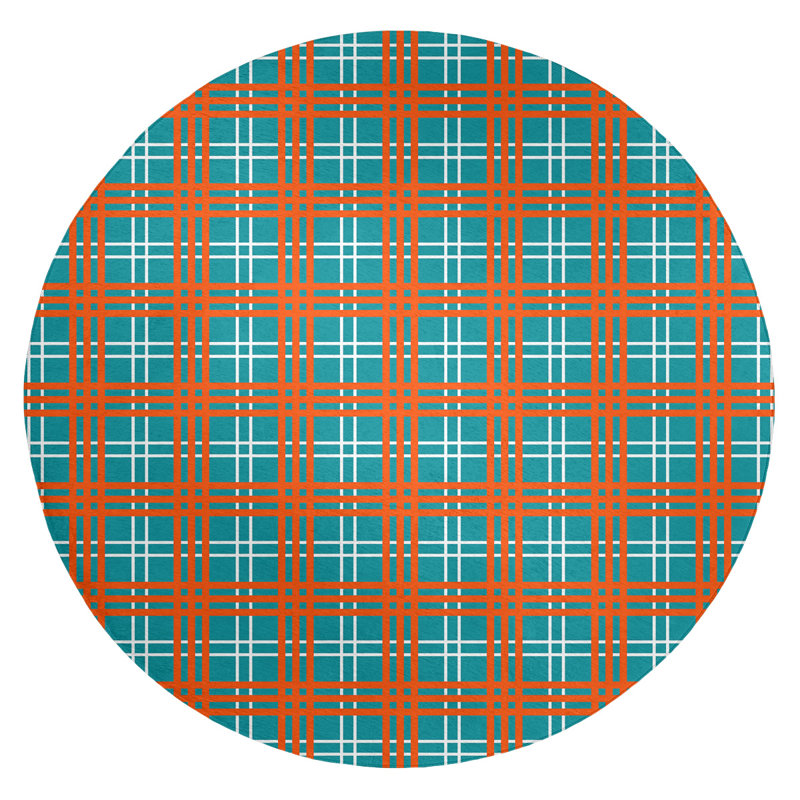 Plaid Indoor Rug, Round 5'