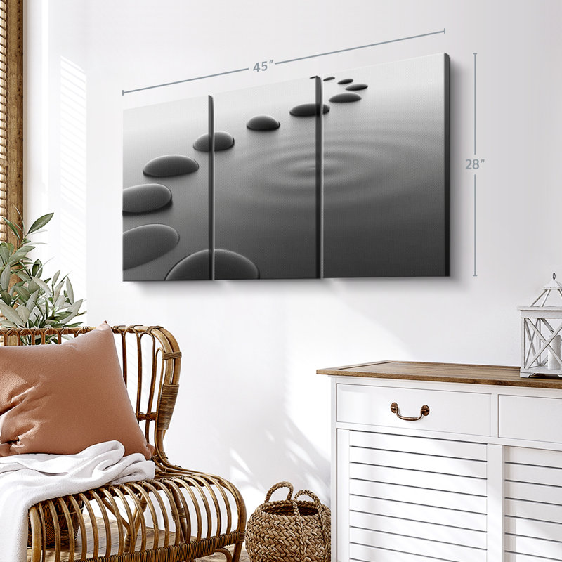 «Pebbles On Water» sur toile, H 28 po x l 45 po