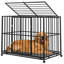 Cage pour chien 36/42/48 po en acier inoxydable robuste, chenil à l'épreuve des fuites avec roues pour chiens de taille moyenne-1271211849