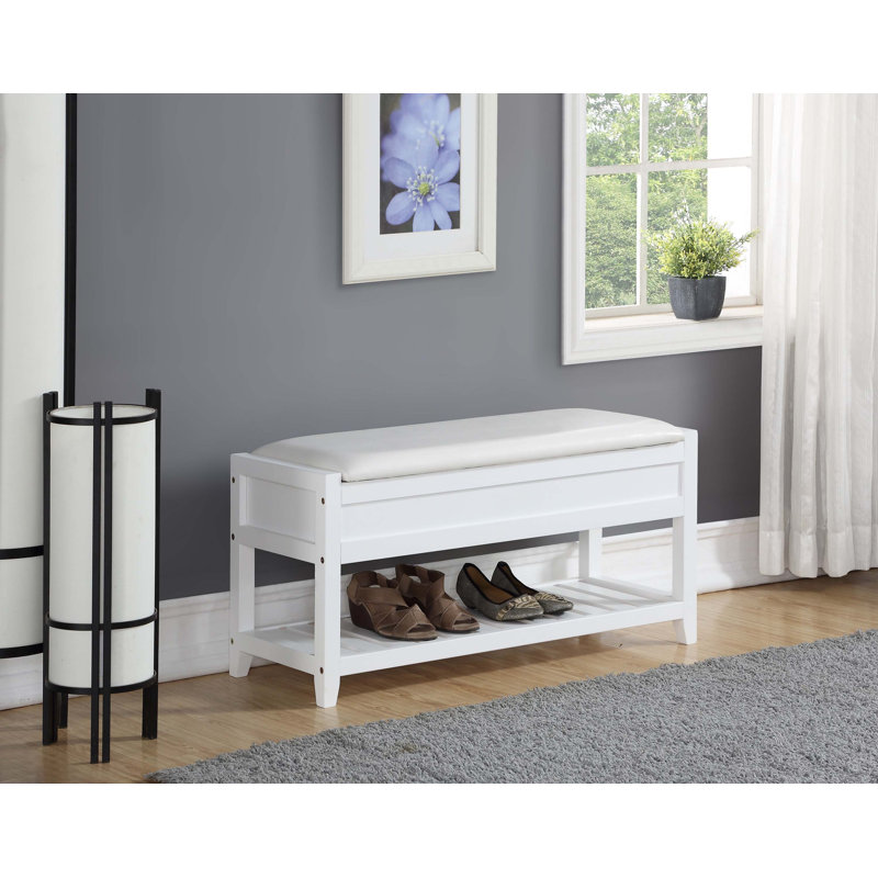 Banc avec rangement pour chaussures Rouen, blanc