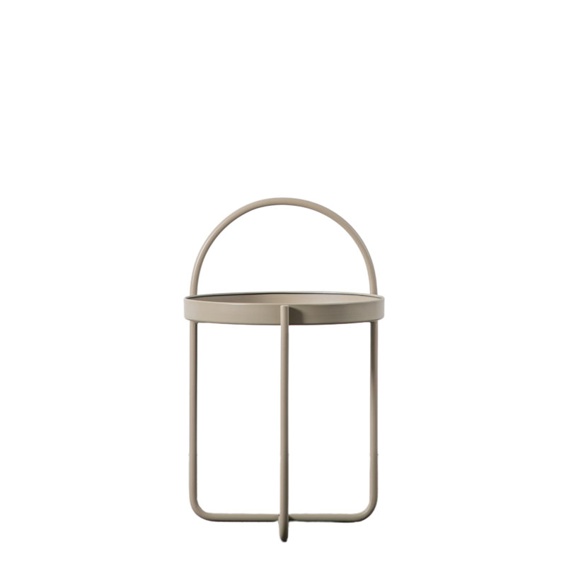 Certie Tray Top Cross Legs End Table, Latte