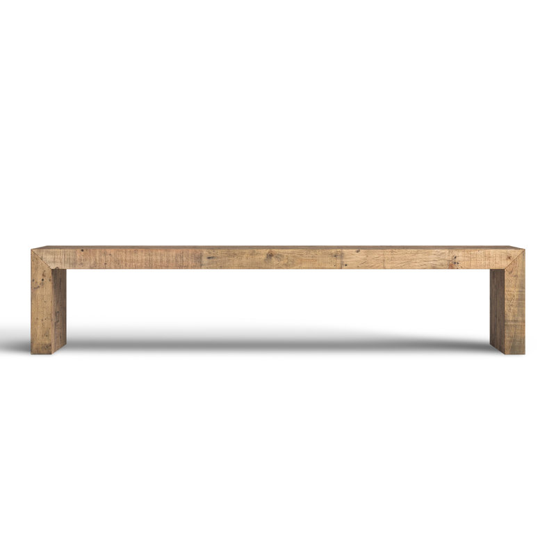 Adene Solid Wood Bench, 18" H x 85" W x 15" D, Brown