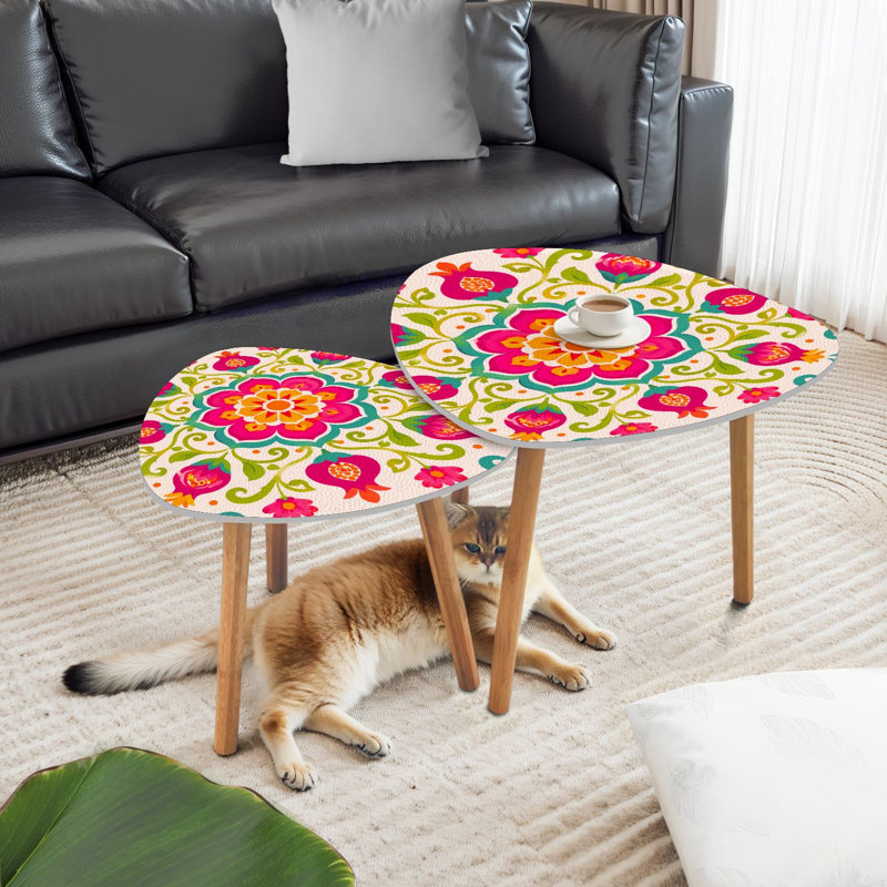 Ensemble de 2 tables basses gigognes Triangle
