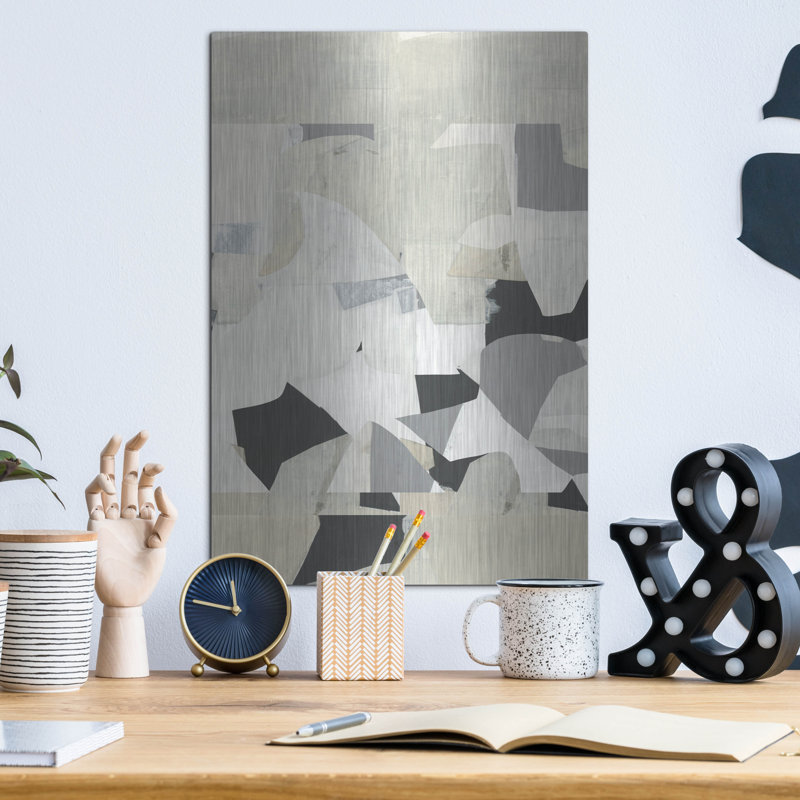  «Monochrome Falls 3» par Cartissi, art mural en métal, 12 po x 16 po, H 16 po x l 12 po