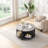 4-Piece Industrial Round Coffee Table-1936087637