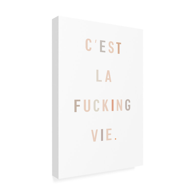 Art sur toile Uplusmestudio Cest La Vie, H 32 po x l 22 po x P 2 po
