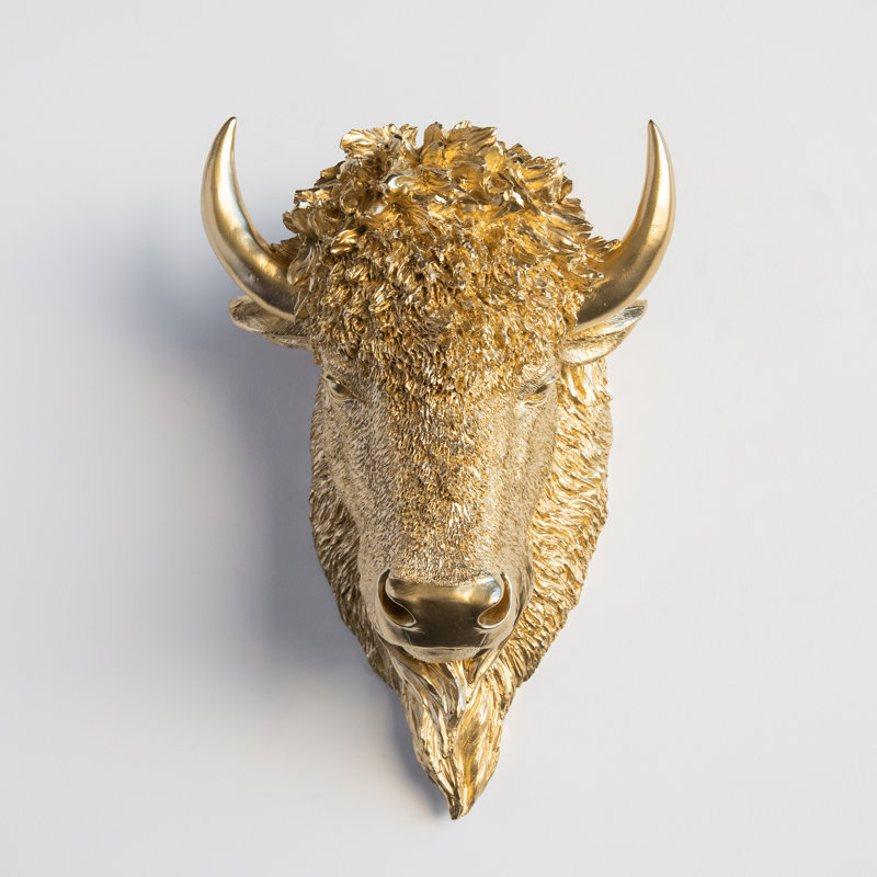Handmade Rustic Animals Wall Decor on Resin, Gold
