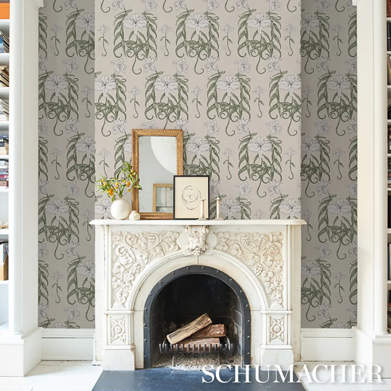 Schumacher X Backdrop Lady Lilith Wallpaper, White