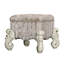 Siège de coiffeuse sans accoudoirs avec garniture cloutée décorative et tabouret de chambre blanc os