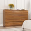 Commode double à 12 tiroirs, coffre de rangement moderne en bois, noyer