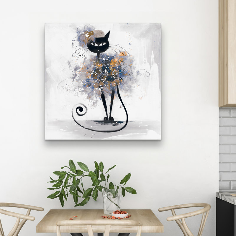 Cartoon cat - 32"x32" art on canvas