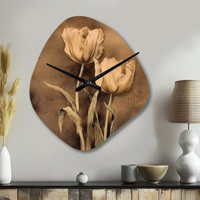 Mancera - Nebula Shape Decorative Brown Floral Wall Clock
