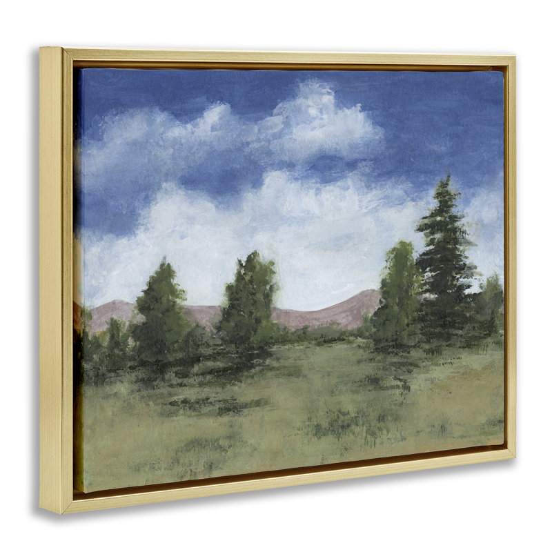 Art mural sur toile flottant, "Ruraux des arbres et nuages vifs", design par Michael Willett, H 25 po x l 31 po
