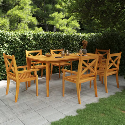 Basquez Square Acacia Solid Wood Outdoor Dining Table - 85 cm W 85 cm D