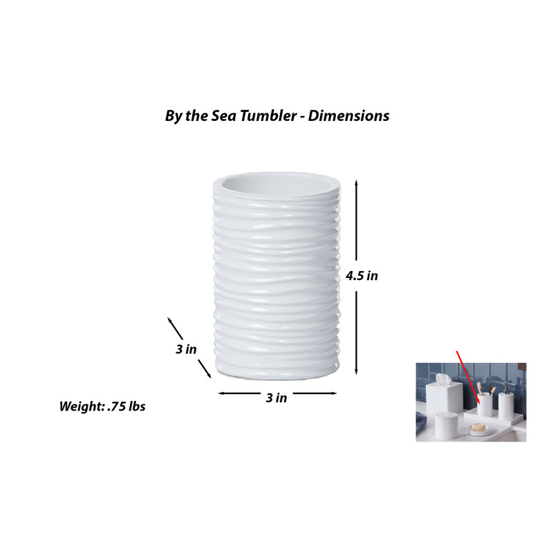 White Ceramic Summer Tumbler Holder