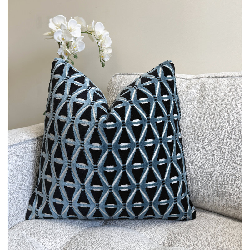 Housse de coussin décoratif en velours Deco, Carré 20 po, Blue