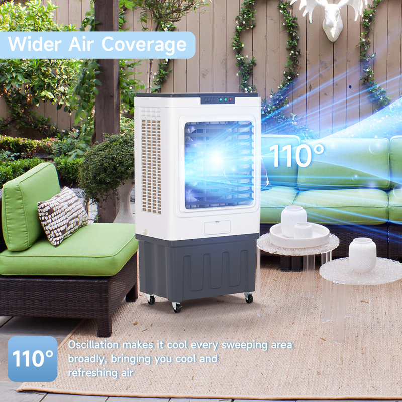 Refroidisseur d'air par évaporation portable 15,8 gallons 3-en-1, 3000 CFM