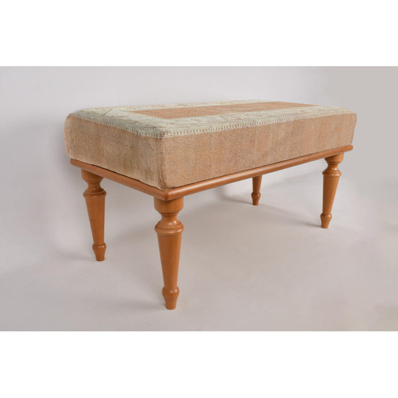 Banc repose-pieds, banc aux tons doux, banc à tapis turc, banc, banc Boho, banc fait à la main, banc moderne, banc minimal, 4 pieds de couleur différente,